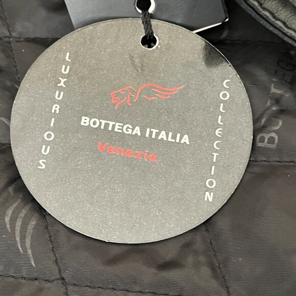 Bottega Italia Venezia Men’s Black Leather Zip / Snap Jacket ~ SIZE XL ~ NWT - Picture 11 of 12